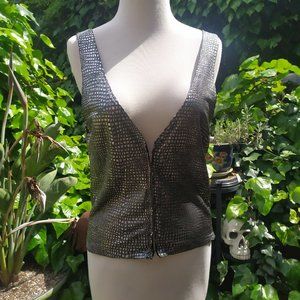 Stretchy Silver Faux Snake Skin Vest